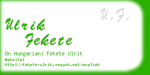 ulrik fekete business card